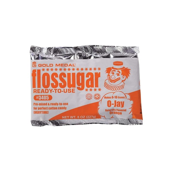 Candy Floss Sugar Orange 227g Pack Usa Foods